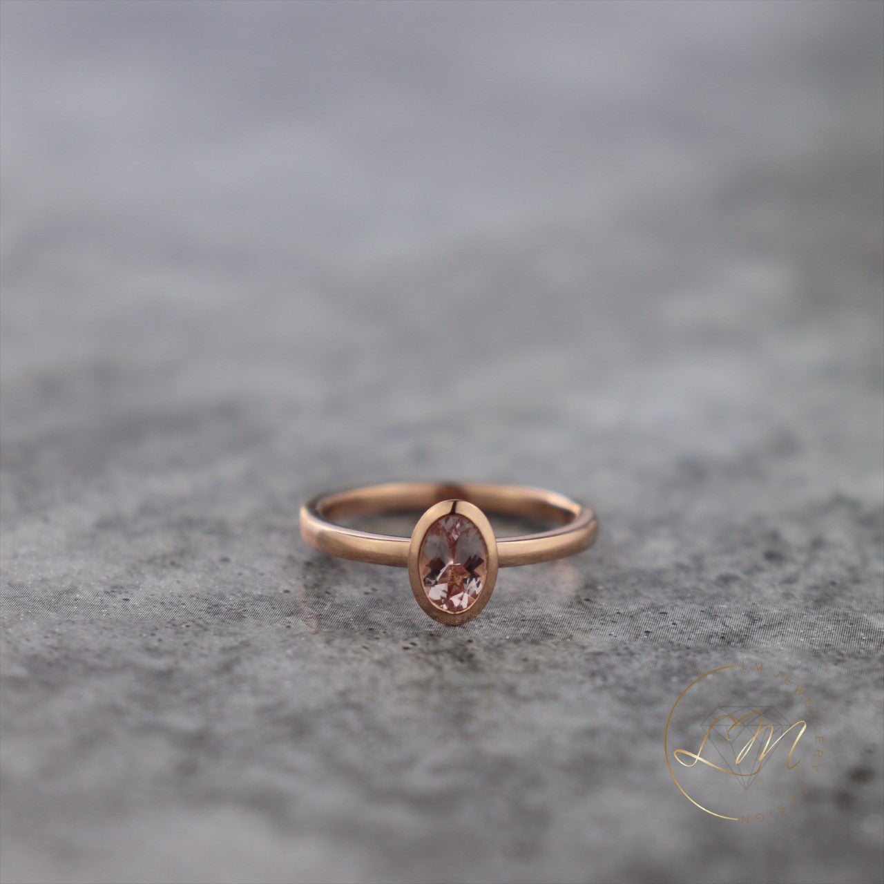 9ct Rose Gold Oval Morganite Ring