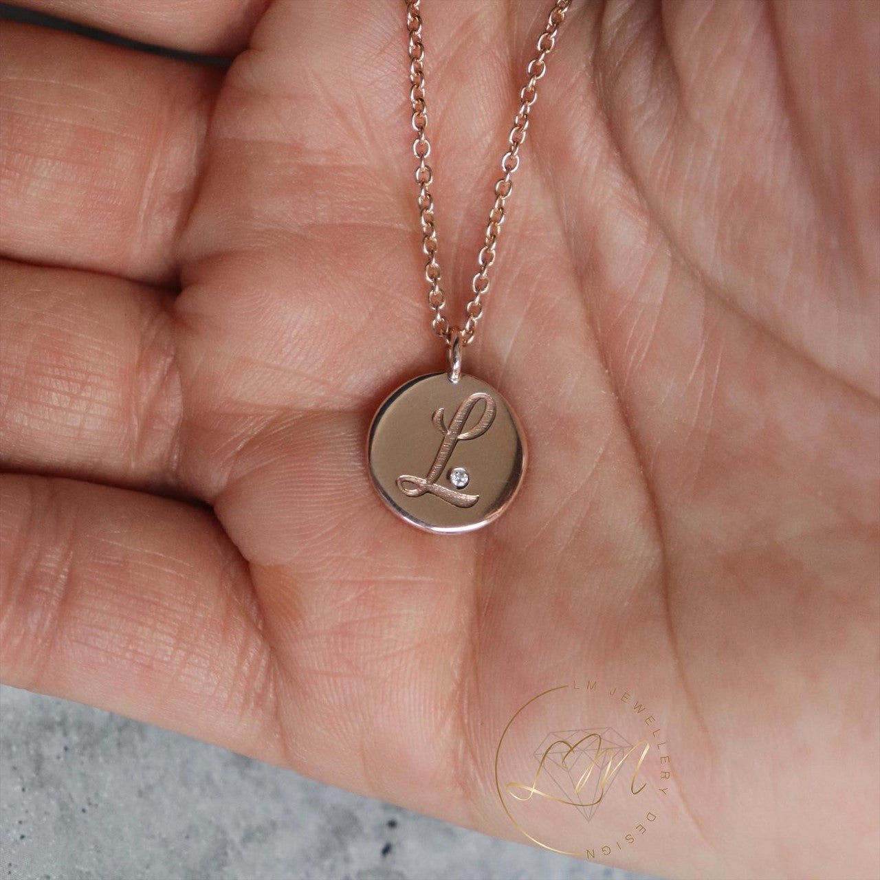 Initial Round Necklace