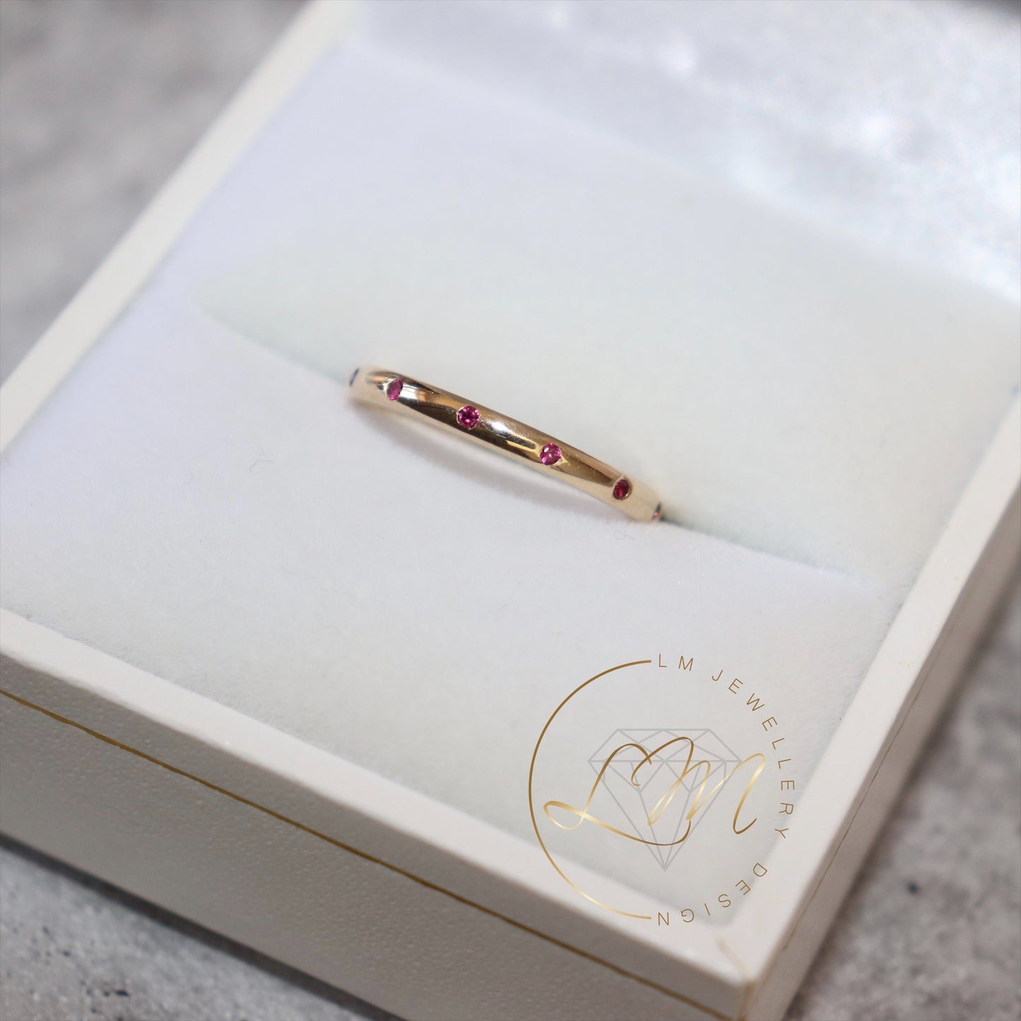 9ct Yellow Gold Petite Ruby Ring