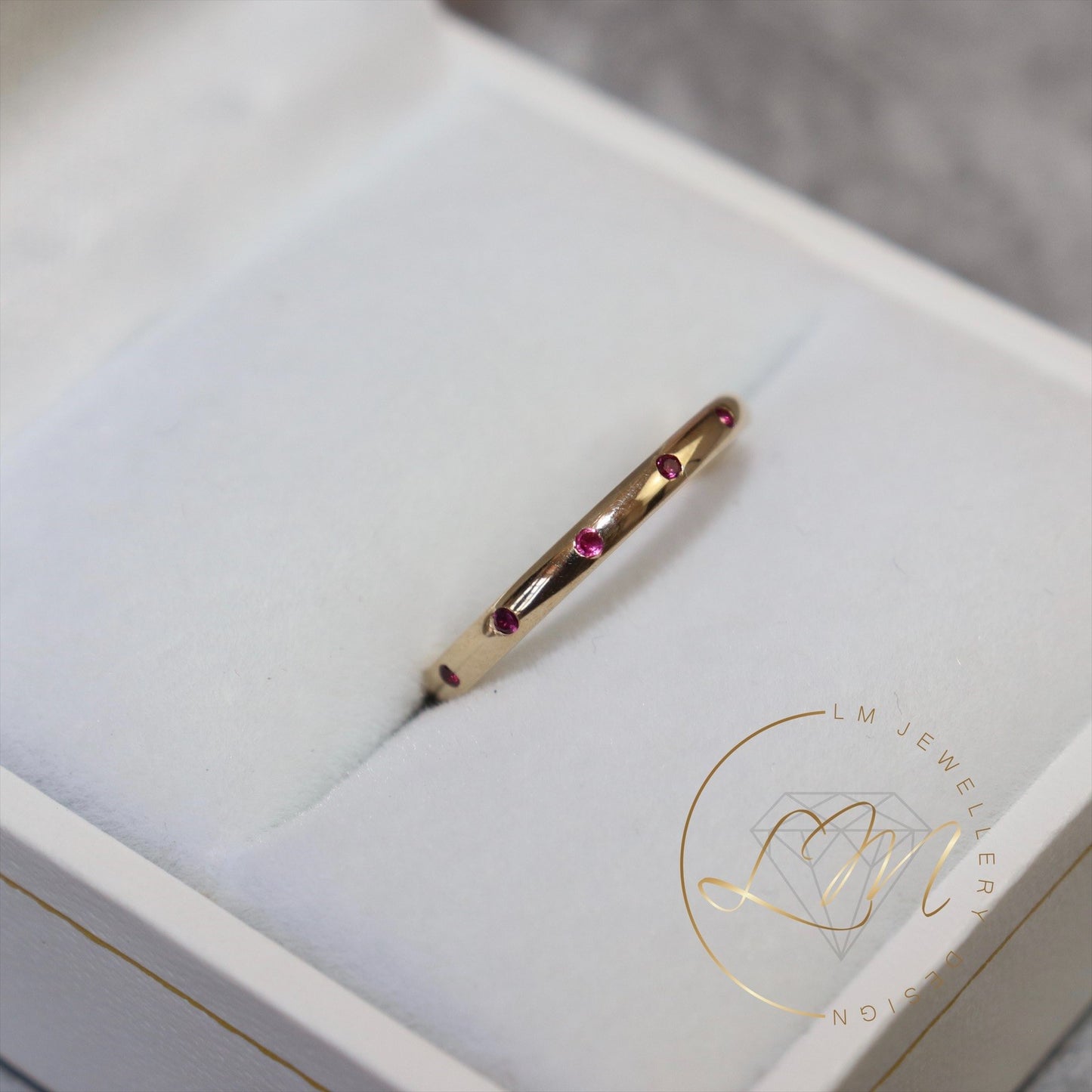 9ct Yellow Gold Petite Ruby Ring